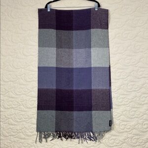 Fraas Oversized Scarf 74x21 inches Purple and Gray block